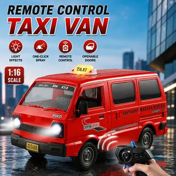 Remote Control Taxi Van for Kids pray RC Taxi with LED Lights